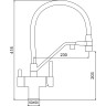 Смеситель для кухни GAPPO G4395-63 с гибким изливом, сатин золотой/белый